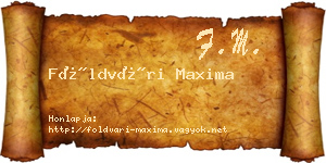Földvári Maxima névjegykártya